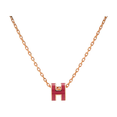 (Women) HERMES Mini Pop H Pendant Necklace Rose Gold-Plated for Women H147992FOS7