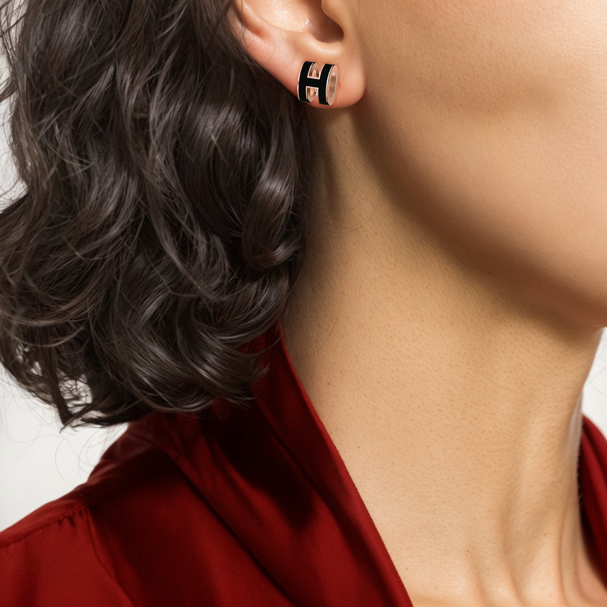 Details for (W) エルメス ミニポップH ローズゴールド メタル イヤリング レディース用 H608002FO03