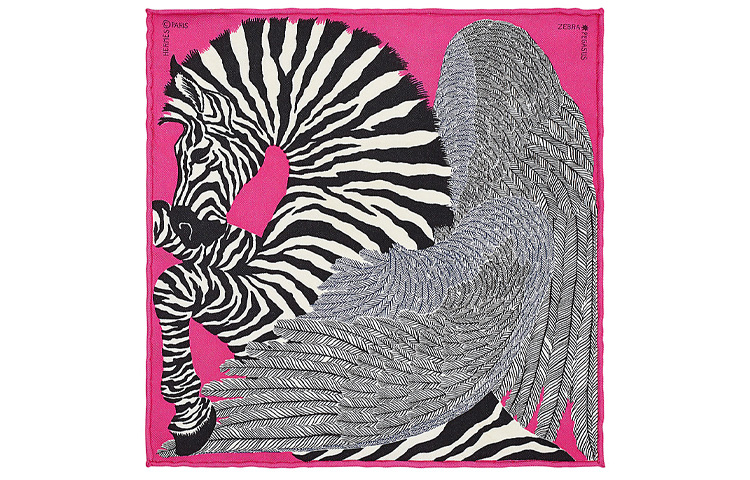 (Women) HERMES Mini Twilly Scarf 20cm Pink with Zebra Pegasus Design. H332816S-04 圖 2