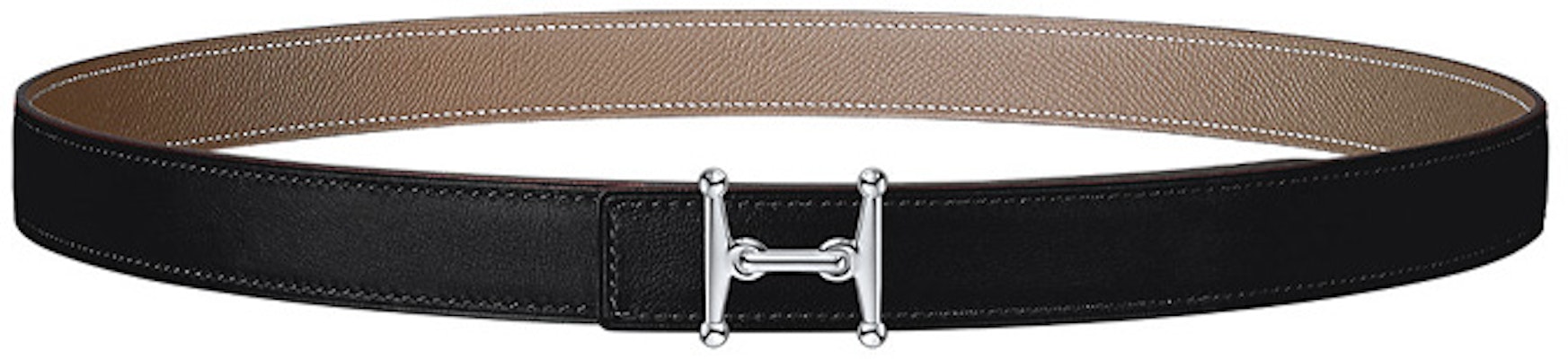 (W) HERMES Cinturón de Cuero Negro con Hebilla Palladium Mors H 2.4cm Ancho H077922CK05-H052150CABU0 Order (W) HERMES Cinturón de Cuero Negro con Hebilla Palladium Mors H 2.4cm Ancho H077922CK05-H052150CABU0