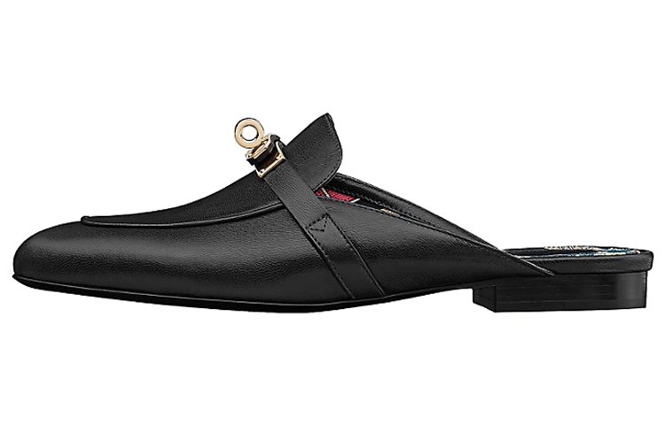 (Women) HERMES Mule 'Black Leather Fashion' H211160Z-02