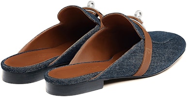 HERMES 愛馬仕 小牛皮 帆布拖鞋 平底鞋 女款 牛仔藍 Purchase HERMES 愛馬仕 小牛皮 帆布拖鞋 平底鞋 女款 牛仔藍