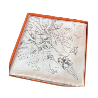 (Women) HERMES Multicolor Design Scarf - White 107307753