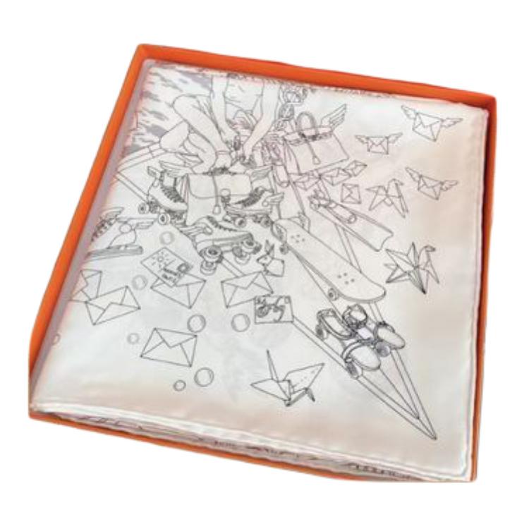 (Women) HERMES Multicolor Design  Scarf - White 107307753 圖 2