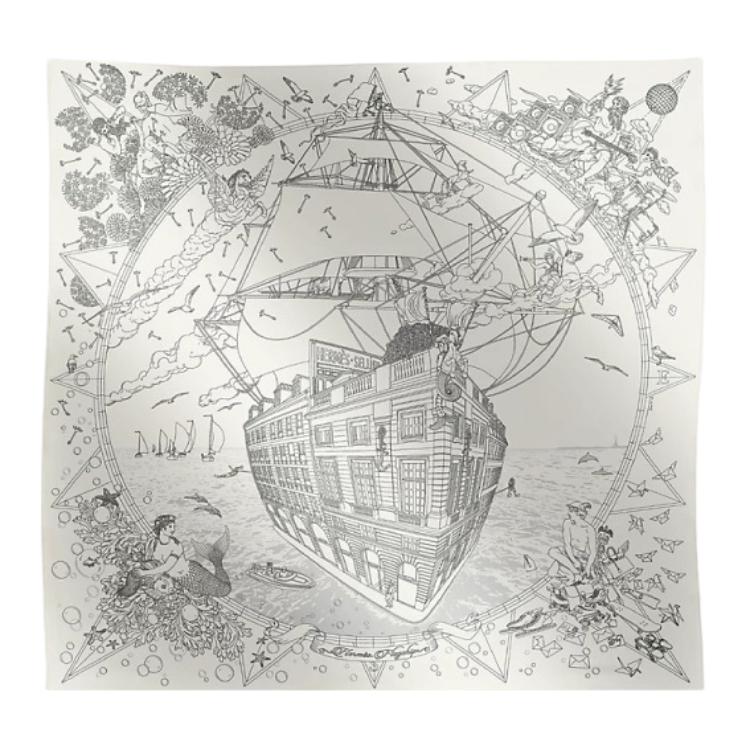(Women) HERMES Multicolor Design  Scarf - White 107307753 圖 3