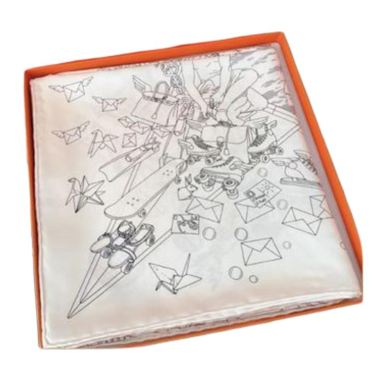 (Women) HERMES Multicolor Design  Scarf - White 107307753 圖 4