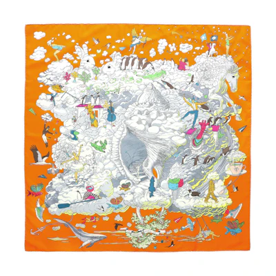 (Women) HERMES My Cloud Series Silk Scarf 90x90cm Fashion Accessory. H003900S-11