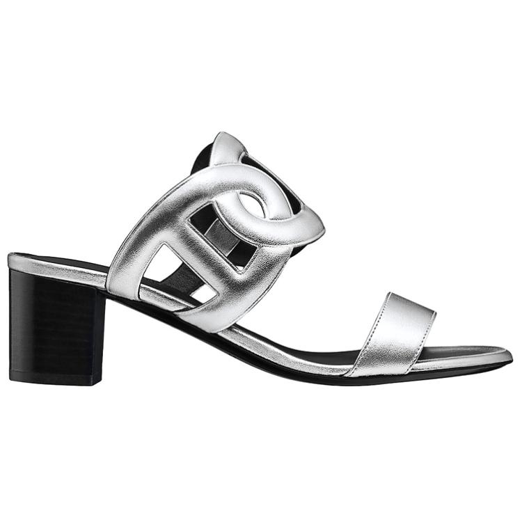 Order (W) Sandalias de Tacón Alto HERMÈS Nappa 'Plateado' H202180Z-52