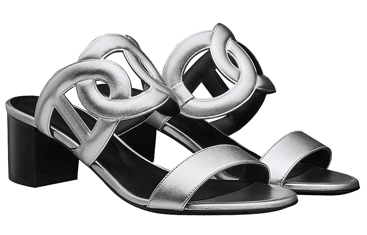 Lookbook (W) Sandalias de Tacón Alto HERMÈS Nappa 'Plateado' H202180Z-52