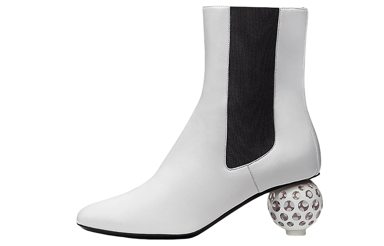 Buy (W) Bota de Tobillo de Cuero Nappa HERMÈS 'Blanca' H212006Z-90