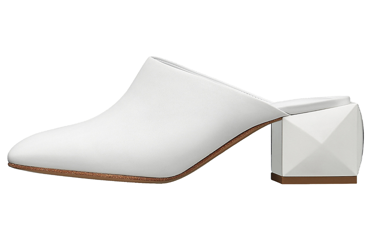 (Women) HERMES Nappa Leather Mule High Heel 'White Fashion' H211057Z-90