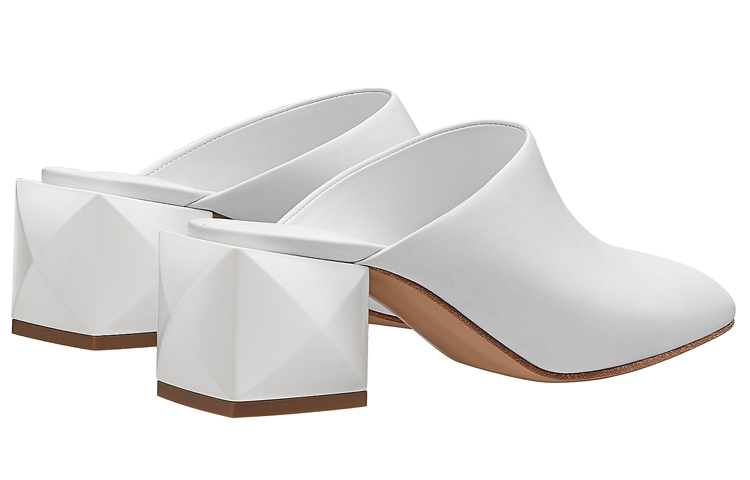 Shop (Women) HERMES Nappa Leather Mule High Heel 'White Fashion' H211057Z-90