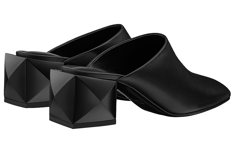 Shop (Women) HERMES Nappa Mule High Heels 'Black Fashion' H211057Z-02