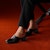 (W) HERMES Nappa Mule Tumit Tinggi 'Fesyen Hitam' H211057Z-02