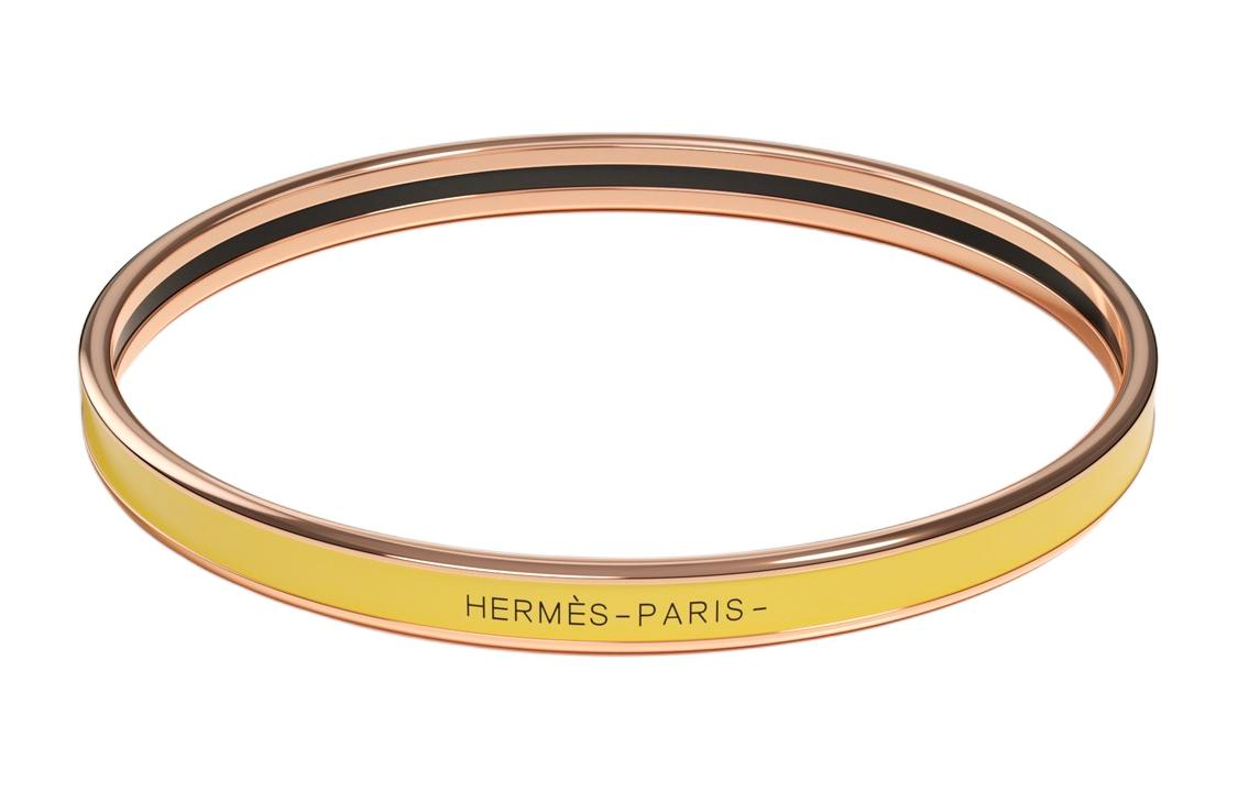 (Women) HERMES Narrow Enamel Bracelet for Women - Yellow H240001FO68