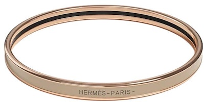(Women) HERMES Narrow Enamel Bracelet Women’s Beige/Rose Gold with Iconic Logo. H240001FO19 (Women) HERMES Narrow Enamel Bracelet Women’s Beige/Rose Gold with Iconic Logo. H240001FO19