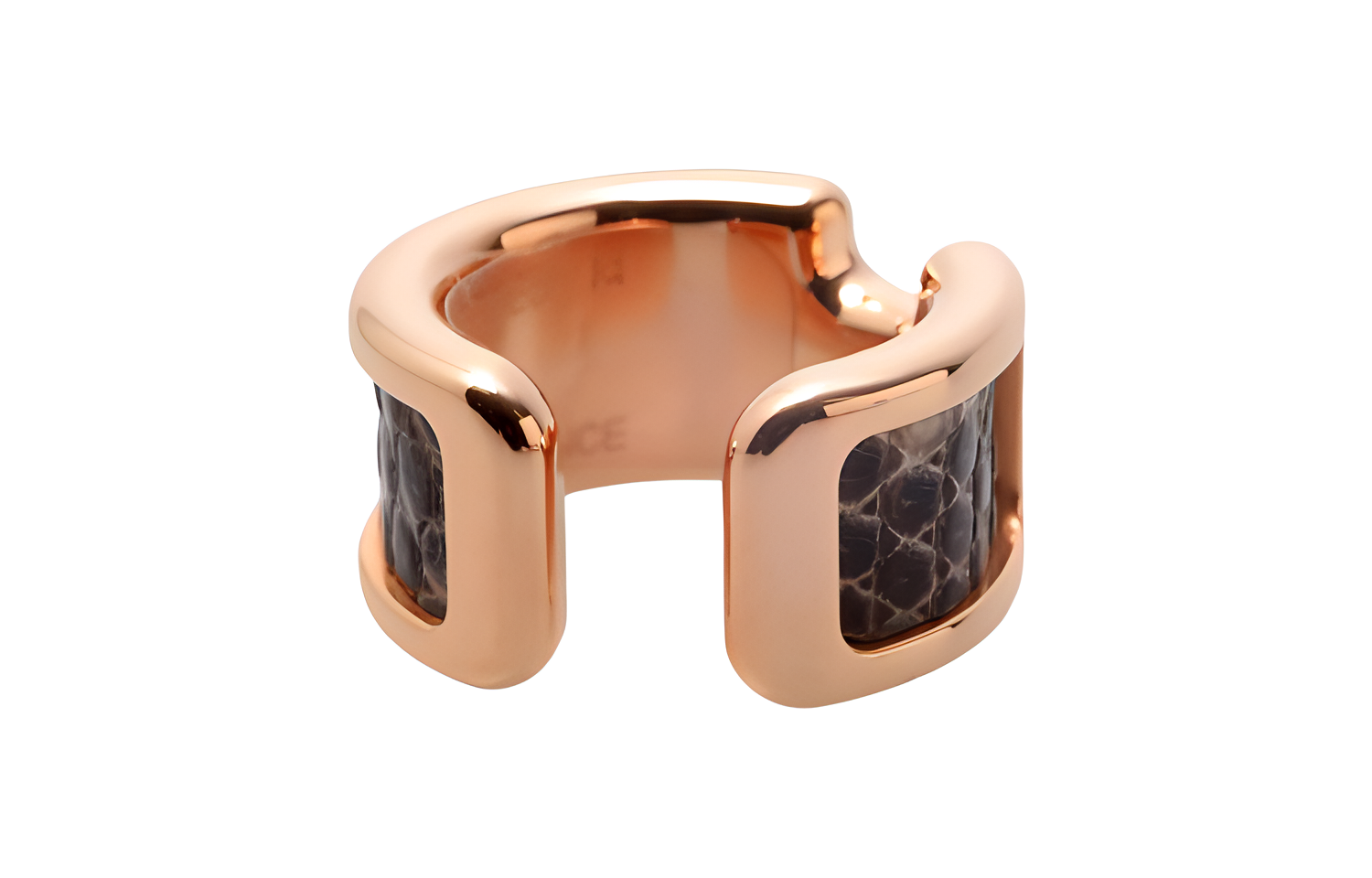 (Women) HERMES Natura Rose Gold Lizard Leather Clip-on Earrings for Women. H011115CD1B