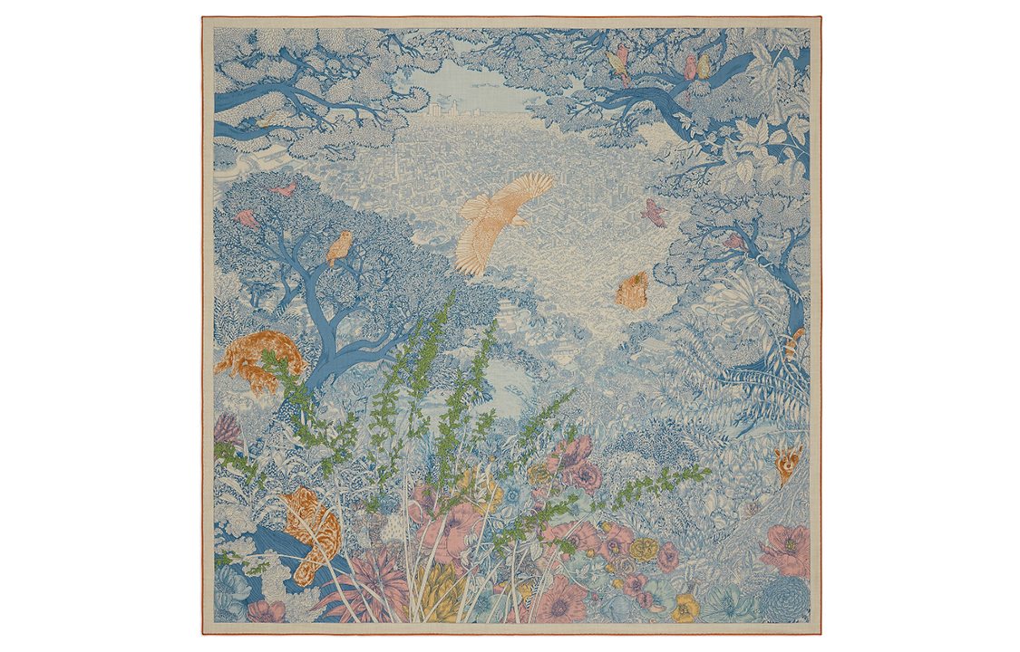 (Women) HERMES Nature-Inspired Scarf Multicolor  Shawl H243854S 04