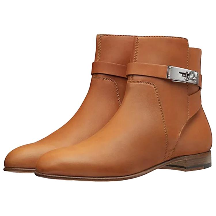 Lookbook (W) HERMES Neo ''Bruine Leren Enkellaars'' H202255Z-A3