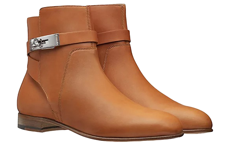 Shop (W) HERMES Neo ''Bruine Leren Enkellaars'' H202255Z-A3