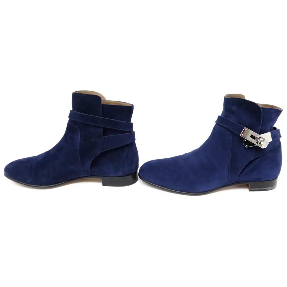 (W) HERMES Neo Ankle Boot 'Blue Suede and Goatskin' 圖 3