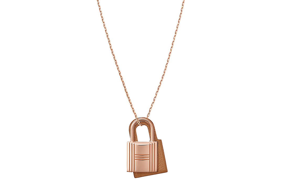 (Women) HERMES O'Kelly Lock Pendant Rose Gold-Plated Necklace H078852CD37 圖 2