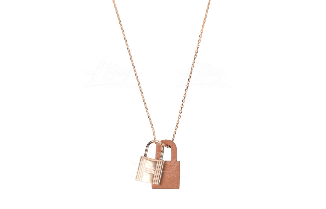 (Women) HERMES O'Kelly Lock Pendant Rose Gold-Plated Necklace H078852CD37 圖 3