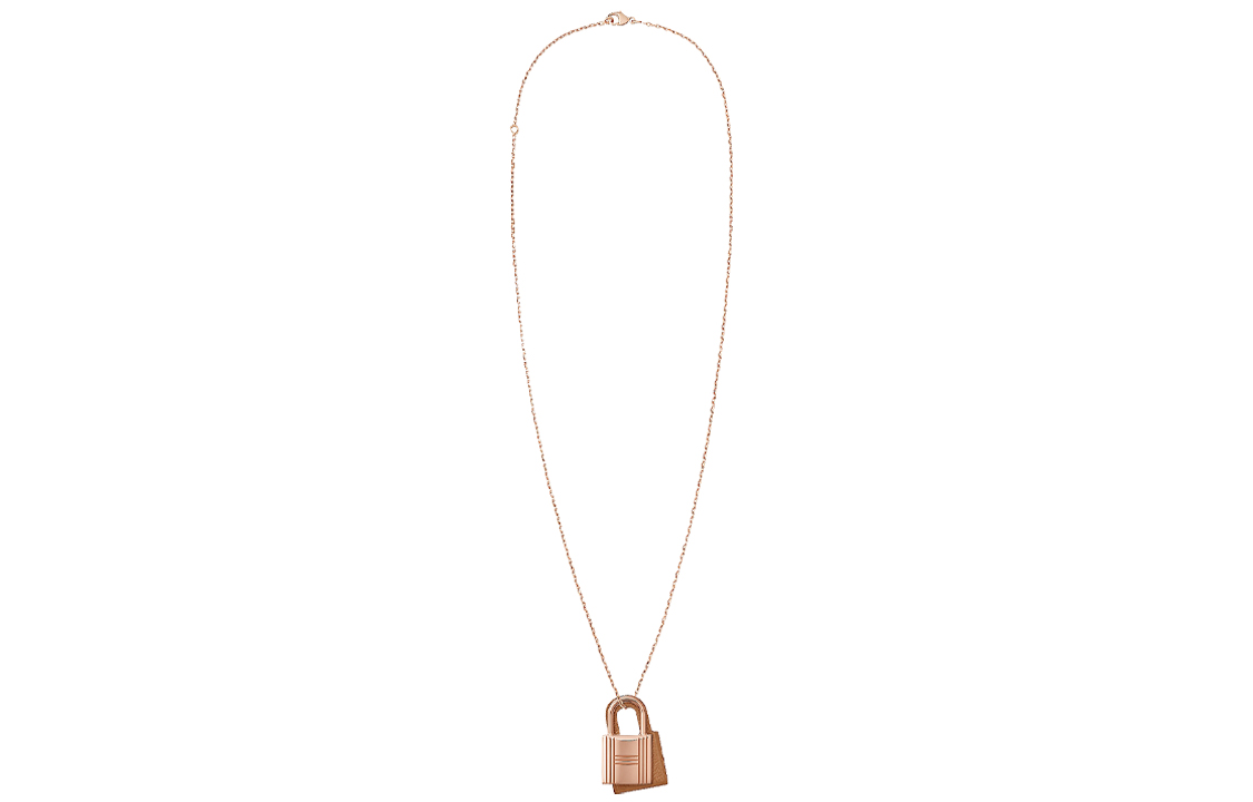 (Women) HERMES O'Kelly Lock Pendant Rose Gold-Plated Necklace H078852CD37 圖 4