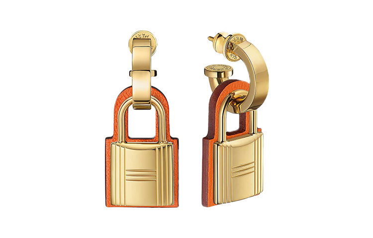 Order (Women) HERMES O'Kelly Logo Engraved Earrings in Orange H078851CC93