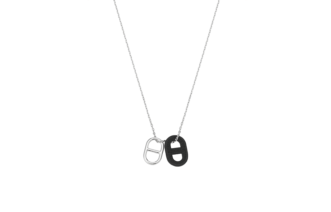 (Women) Hermes O'Maillon Silver/Black Metal Necklace for Women H079528CK89