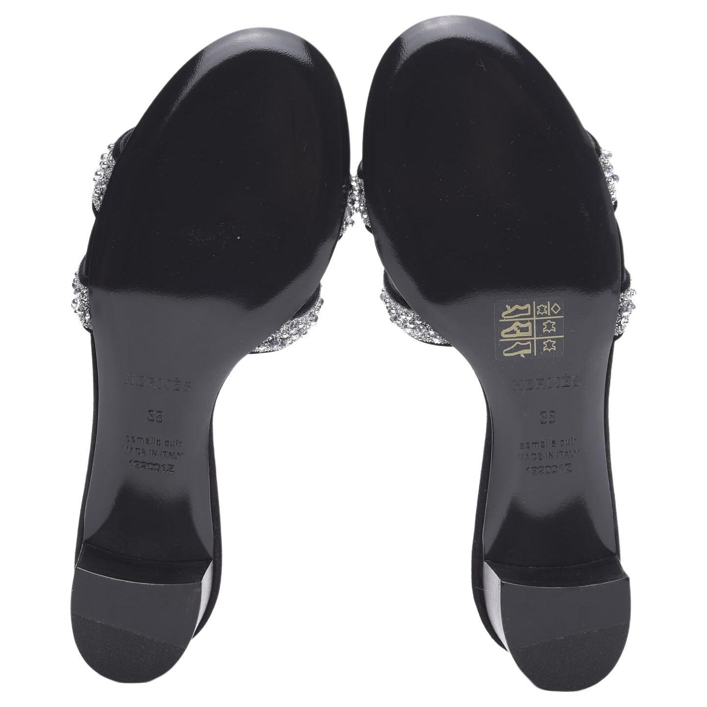 (W) HERMES Oasis 'Black Crystal Detail' High Heel Slide 圖 5