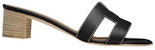 (W) HERMES Oasis 'Hitam Tumit Tinggi Terbuka Selipar Fesyen' H071002Z-01