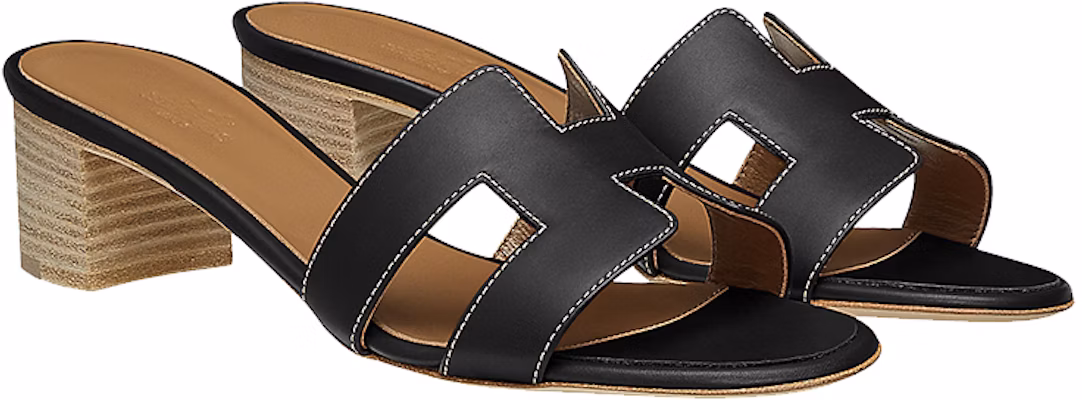 (Women) HERMES Oasis 'Black Rough High Heel Open Toe Fashion Slide' H071002Z-01 Lookbook (Women) HERMES Oasis 'Black Rough High Heel Open Toe Fashion Slide' H071002Z-01