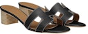 (W) HERMES Oasis 'Hitam Tumit Tinggi Terbuka Selipar Fesyen' H071002Z-01