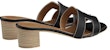 (W) HERMES Oasis 'Hitam Tumit Tinggi Terbuka Selipar Fesyen' H071002Z-01