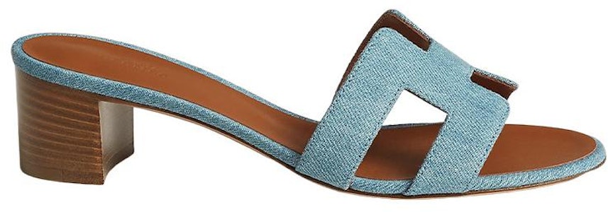 (W) HERMES Oasis 'Denim Open-Toe' Selipar Tumit Tinggi 'Biru Muda' H211250Z-BC Order (W) HERMES Oasis 'Denim Open-Toe' Selipar Tumit Tinggi 'Biru Muda' H211250Z-BC