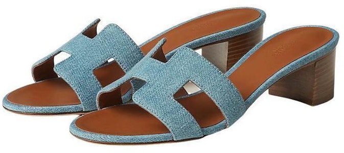 (W) HERMES Oasis 'Denim Open-Toe' Selipar Tumit Tinggi 'Biru Muda' H211250Z-BC Lookbook (W) HERMES Oasis 'Denim Open-Toe' Selipar Tumit Tinggi 'Biru Muda' H211250Z-BC