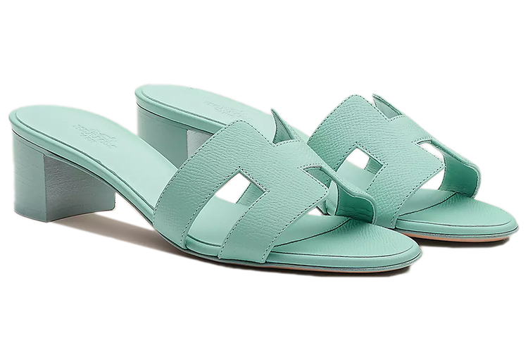 Lookbook (W) HERMES Oasis ''Seafoam Green'' Hoge Hakken Sandalen H151215Z-08