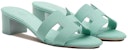 (W) HERMES Oasis 'Hijau Buih Laut' Sandal Tumit Tinggi H151215Z-08