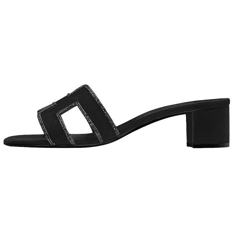 (W) HERMES Oasis Sandal 'Black Crystal'