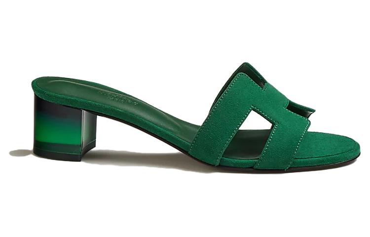 (W) HERMES Oasis Sandal 'Green Leather' 圖 2