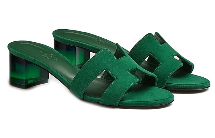 (W) HERMES Oasis Sandal 'Green Leather' 圖 3