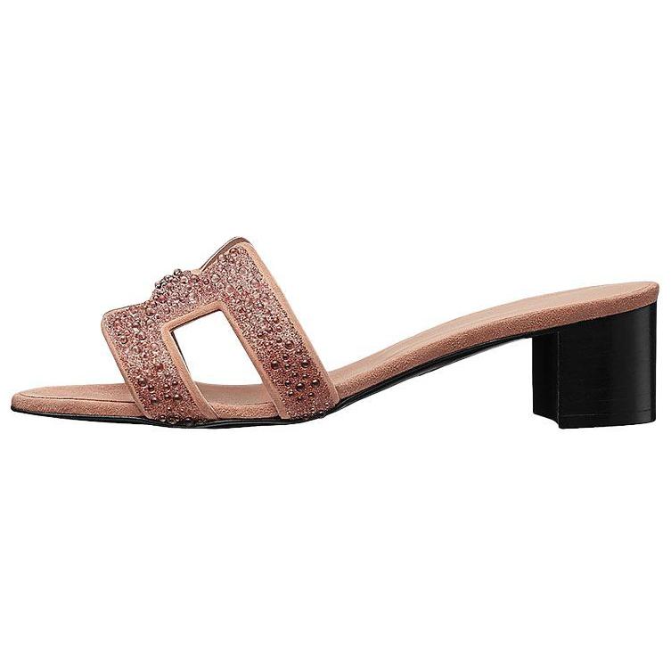 (W) HERMES Oasis Sandal 'Pink Crystal Detail'