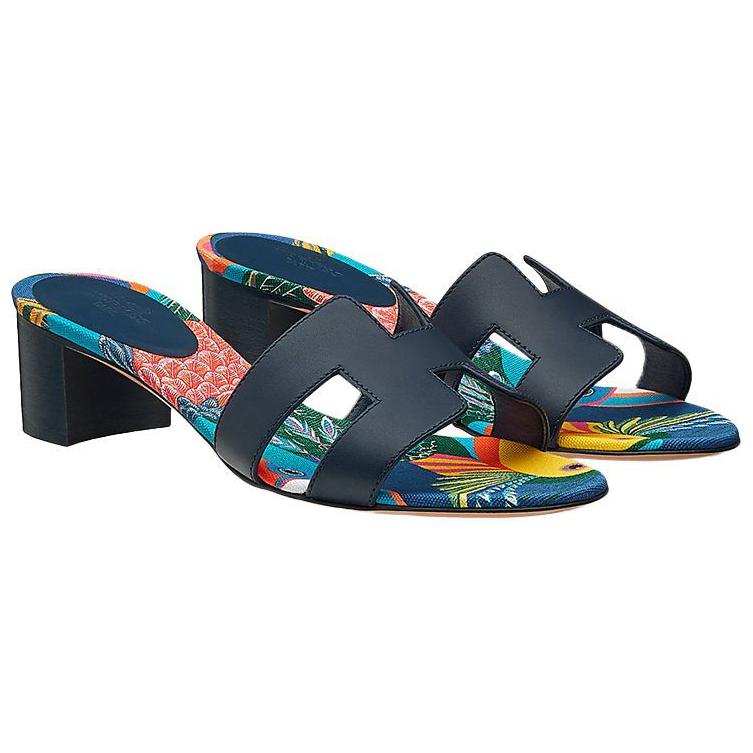 (W) HERMES Oasis Sandals 'Indigo' 圖 3