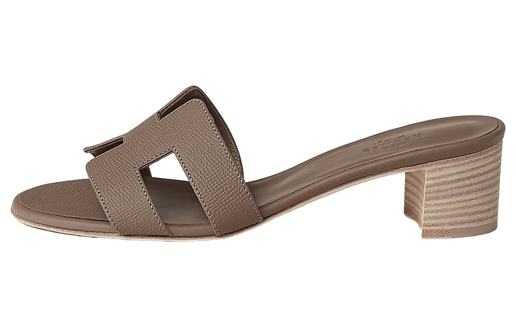 (Women) HERMES Oasis Slide 'Elephant Grey' H151215Z-X4
