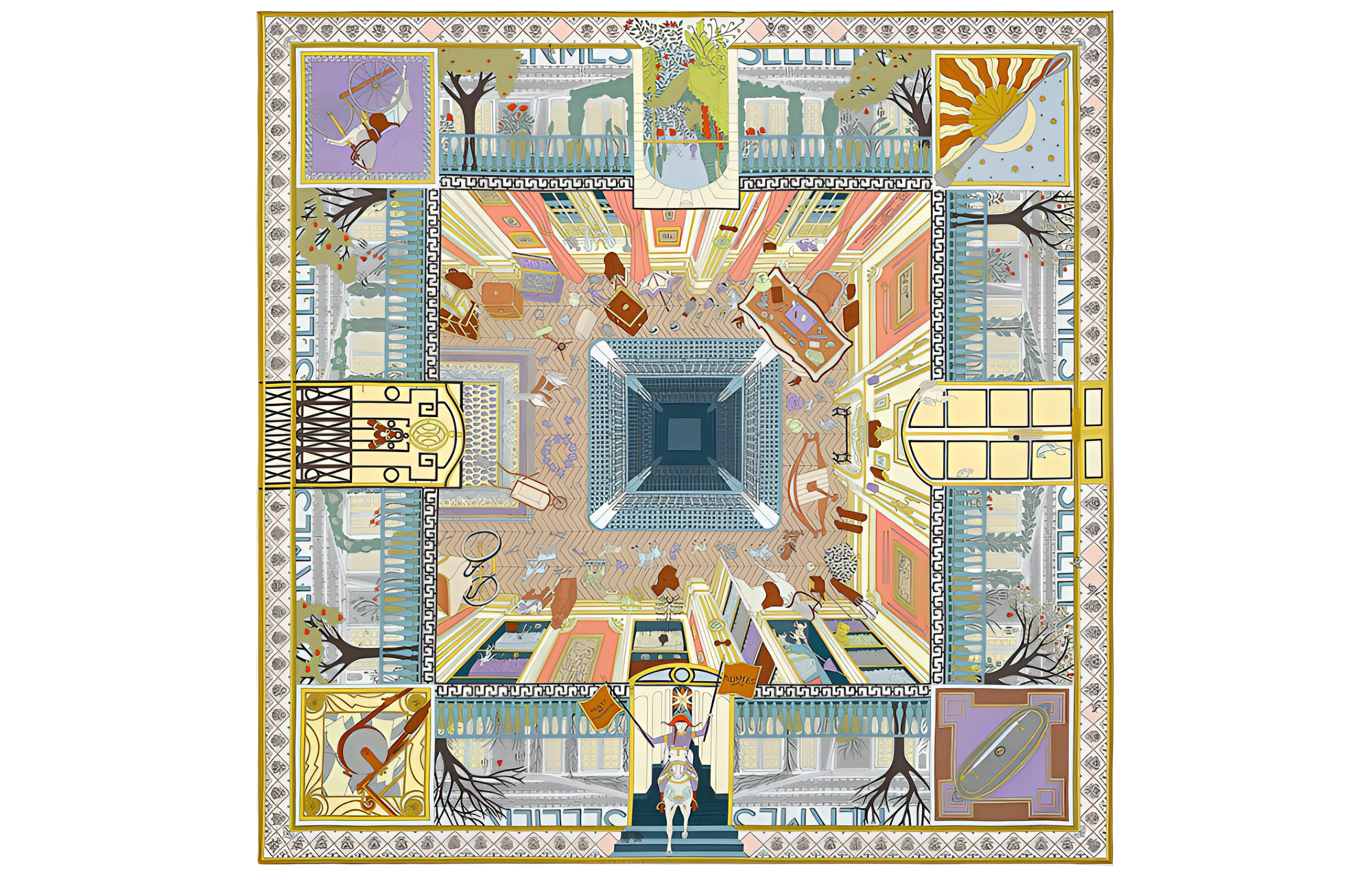 Buy (Women) HERMES Objets de Curiosite Printed Silk Scarf Multicolor for Women. H003757S-05