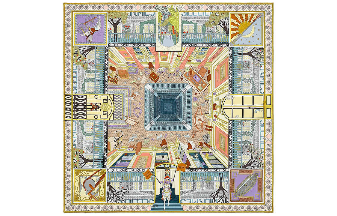 Order (Women) HERMES Objets de Curiosite Printed Silk Scarf Multicolor for Women. H003757S-05