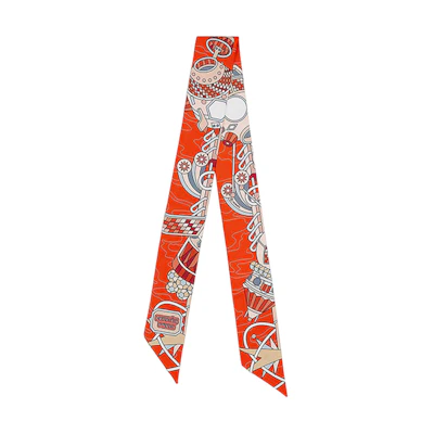 (Women) HERMES Odyssey Twilly Scarf Red Accessory. H063707S 02
