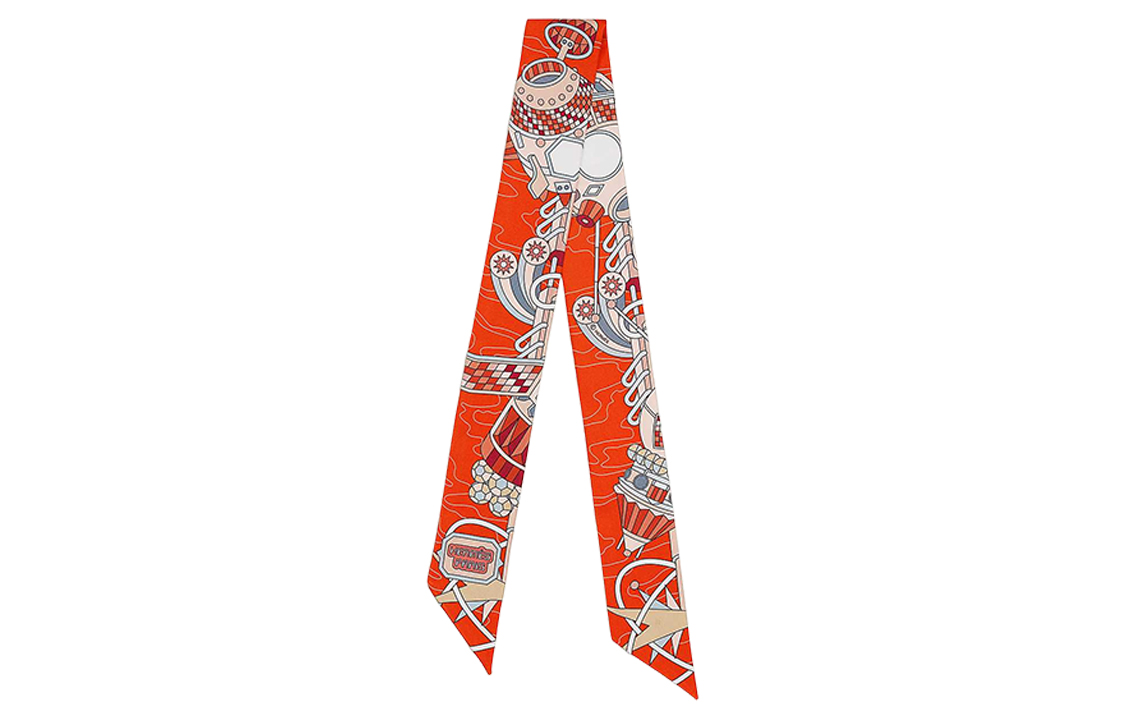 (Women) HERMES Odyssey Twilly Scarf Red  Accessory. H063707S 02 圖 2