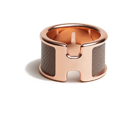 (Women) HERMES Olympe Bicolor Metal Ring for Women in Rose Gold. H500059FD